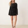 Gina Tricot Flared Sleeves Low Back Sequin Mini Dress In Black For Women -Curated Apparel Shop 207731273 1 black