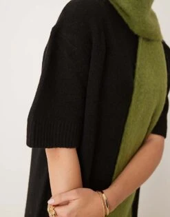 Gina Tricot Knitted Midaxi T-shirt Dress In Black For Women -Curated Apparel Shop 207731511 3