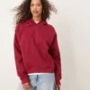 Gina Tricot Oversized Hoodie In Burgundy For Women -Curated Apparel Shop 207732020 1 burgundy