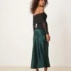 Gina Tricot Satin Midi Skirt In Dark Green For Women -Curated Apparel Shop 207732116 1 darkgreen