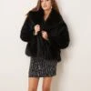 Gina Tricot Faux Fur Jacket With Shawl Collar In Black For Women 2 Gina Tricot Faux Fur Jacket With Shawl Collar In Black For Women -Curated Apparel Shop 207732199 1 black