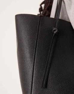 Gina Tricot Faux Leather Oversized Tote Bag In Black For Women -Curated Apparel Shop 207732200 3