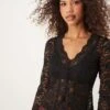 Gina Tricot Lace Top With Scalloped Edge Detail In Black For Women -Curated Apparel Shop 207736548 1 black