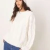 Gina Tricot Chunky Cable Knit Sweater In Cream For Women