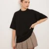 Gina Tricot Short Sleeve Knitted Oversized Sweater In Black For Women -Curated Apparel Shop 207736612 1 black