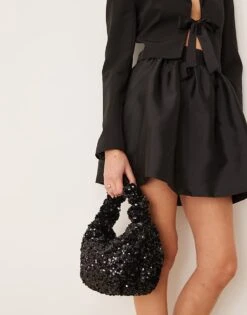 Gina Tricot Mini Slouchy Tote Sequin Bag In Black For Women -Curated Apparel Shop 207736705 4