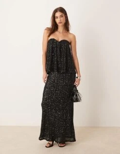 Gina Tricot Mix & Match Sequin Strapless Top And Skirt