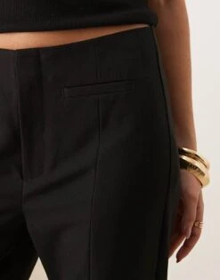 Gina Tricot High Waist Flare Leg Trousers With Clean Waistband And Front Seam In Black For Women -Curated Apparel Shop 207736814 5