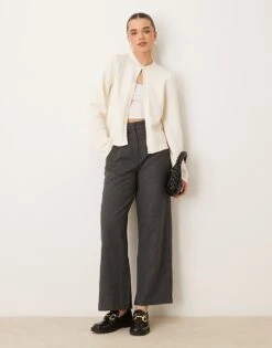 Gina Tricot Knitted Cardigan With One Button Detail In Cream For Women -Curated Apparel Shop 207737623 3