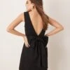 Gina Tricot Mini Dress With Low V Back And Oversized Bow Detail At Back In Black For Women -Curated Apparel Shop 207737675 1 black