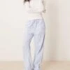 Gina Tricot Woven Stripe Lounge Pyjama Trouser Pants In Blue Stripe For Women -Curated Apparel Shop 207737703 1 bluestripe