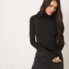 Gina Tricot Soft Touch Long Sleeve Jersey High Neck Top In Black For Women -Curated Apparel Shop 207787678 1 black
