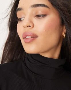 Gina Tricot Soft Touch Long Sleeve Jersey High Neck Top In Black For Women -Curated Apparel Shop 207787678 4