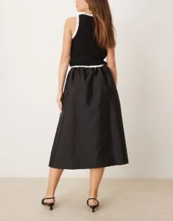 Gina Tricot Full Length Volume Puff Hem Midi Skirt In Black For Women -Curated Apparel Shop 207787702 4