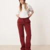 Gina Tricot Loose Fit Straight Leg Joggers In Dark Red For Women -Curated Apparel Shop 207787762 1 darkred