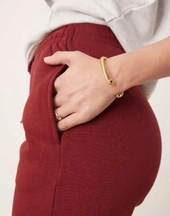 Gina Tricot Loose Fit Straight Leg Joggers In Dark Red For Women -Curated Apparel Shop 207787762 5