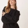 Gina Tricot Oversized Sweatshirt In Black For Women -Curated Apparel Shop 207787793 1 black