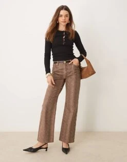 Gina Tricot Long Sleeve Jersey Top With Bow Tie Detail Front In Black For Women -Curated Apparel Shop 207787828 3