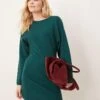 Gina Tricot Sculpted Crew Neck Knitted Mini Dress In Dark Green For Women 2 Gina Tricot Sculpted Crew Neck Knitted Mini Dress In Dark Green For Women -Curated Apparel Shop 207787852 1 darkgreen