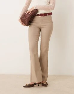 Gina Tricot Bootcut Trousers In Taupe For Women Beige -Curated Apparel Shop 207787866 1 beige 1