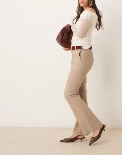 Gina Tricot Bootcut Trousers In Taupe For Women Beige -Curated Apparel Shop 207787866 5
