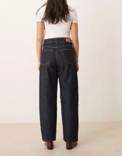 Gina Tricot Barrel Leg Jeans In Clean Indigo Blue Rinse Wash For Women Indigo Rinse Wash -Curated Apparel Shop 207787991 3