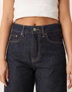 Gina Tricot Barrel Leg Jeans In Clean Indigo Blue Rinse Wash For Women Indigo Rinse Wash -Curated Apparel Shop 207787991 5