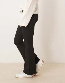 Gina Tricot Jersey Flare Trousers In Black For Women -Curated Apparel Shop 207810256 4