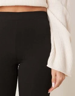 Gina Tricot Jersey Flare Trousers In Black For Women -Curated Apparel Shop 207810256 5