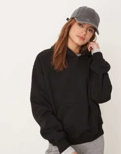 Gina Tricot Relaxed Hoodie In Black For Women