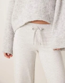 Gina Tricot Slim Low Waist Sweatpant Joggers In Light Grey Melange For Women -Curated Apparel Shop 207810327 5