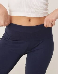 Gina Tricot Soft Touch Jersey Straight Leg Folded Trouser In Dark Blue For Women -Curated Apparel Shop 207810401 3