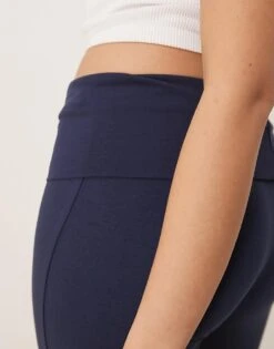 Gina Tricot Soft Touch Jersey Straight Leg Folded Trouser In Dark Blue For Women -Curated Apparel Shop 207810401 4