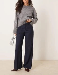 Gina Tricot Tailored Wide Leg Trousers In Navy Blue For Women -Curated Apparel Shop 207810412 1 navyblue 1