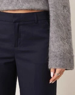 Gina Tricot Tailored Wide Leg Trousers In Navy Blue For Women -Curated Apparel Shop 207810412 5