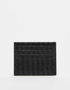 Gina Tricot Braided Weave Card Holder In Black For Women