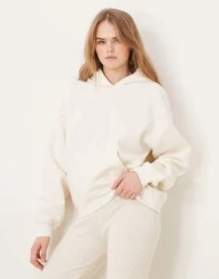 Gina Tricot Oversized Hoodie In Cream For Women