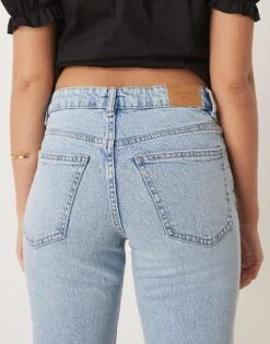 Gina Tricot Mid Rise Bootcut Flare Stretch Jeans In Light Wash Blue For Women -Curated Apparel Shop 207913718 4