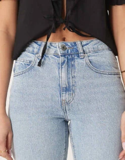 Gina Tricot Mid Rise Bootcut Flare Stretch Jeans In Light Wash Blue For Women -Curated Apparel Shop 207913718 5