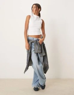 Gina Tricot Jersey Sleeveless Funnel Neck Top In Off White For Women -Curated Apparel Shop 207913775 3