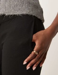 Gina Tricot Tailored Straight Leg Trousers In Black For Women -Curated Apparel Shop 207913809 3