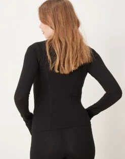 Gina Tricot Soft Touch Sports Seamless Zip Up Jacket In Black For Women -Curated Apparel Shop 207913834 4