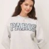 Gina Tricot Paris Logo Oversized Sweatshirt In Light Grey Melange For Women 1 Gina Tricot Paris Logo Oversized Sweatshirt In Light Grey Melange For Women -Curated Apparel Shop 207952409 1 lightgreymelange