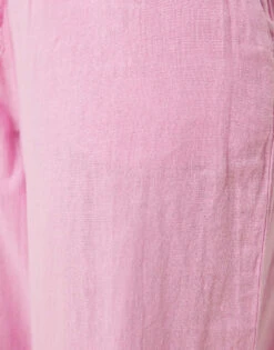 Gina Tricot Wide Leg Linen Blend Trousers With Drawstring Waist In Pink For Women -Curated Apparel Shop 207952488 5