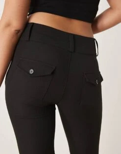 Gina Tricot Low Rise Flare Leg Stretch Trousers In Black For Women -Curated Apparel Shop 207952617 4