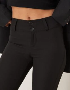 Gina Tricot Low Rise Flare Leg Stretch Trousers In Black For Women -Curated Apparel Shop 207952617 5