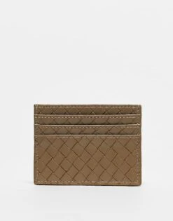 Gina Tricot Braided Weave Card Holder In Light Khaki Green For Women -Curated Apparel Shop 207952670 3