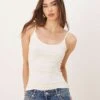 Gina Tricot Jersey Strappy Cami Top In Cream For Women -Curated Apparel Shop 207952689 1 cream