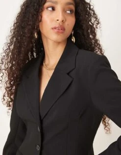 Gina Tricot Fitted Blazer With Bold Shoulder In Black For Women -Curated Apparel Shop 207963483 3