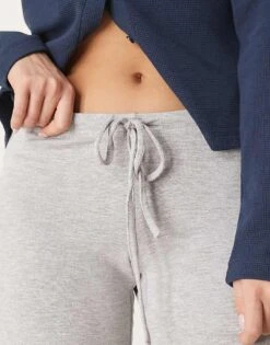 Gina Tricot Low Waist Jersey Trouser Bottoms In Light Grey Melange For Women -Curated Apparel Shop 208079089 4